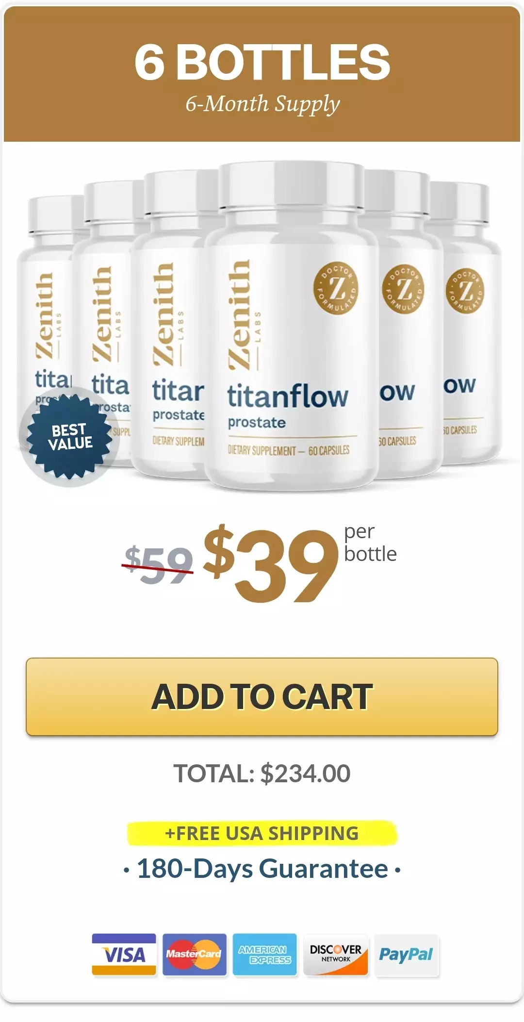 TitanFlow™ 6 bottles pricing